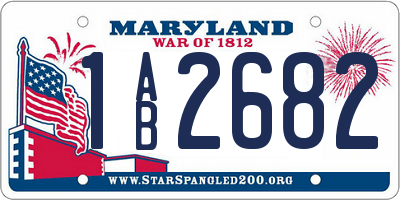 MD license plate 1AB2682