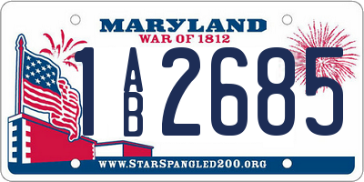 MD license plate 1AB2685