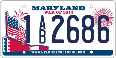 MD license plate 1AB2686