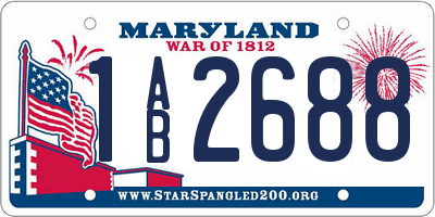 MD license plate 1AB2688