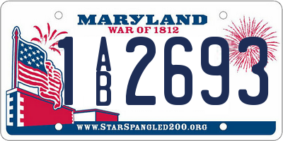 MD license plate 1AB2693