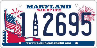 MD license plate 1AB2695