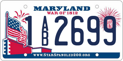 MD license plate 1AB2699