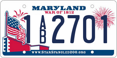 MD license plate 1AB2701