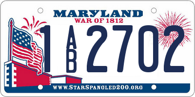 MD license plate 1AB2702