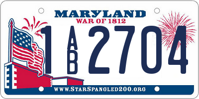 MD license plate 1AB2704