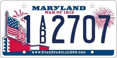 MD license plate 1AB2707