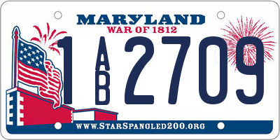 MD license plate 1AB2709