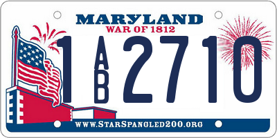 MD license plate 1AB2710