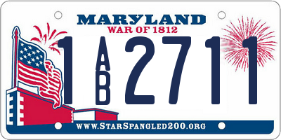 MD license plate 1AB2711