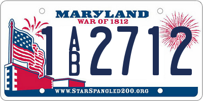 MD license plate 1AB2712