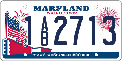 MD license plate 1AB2713