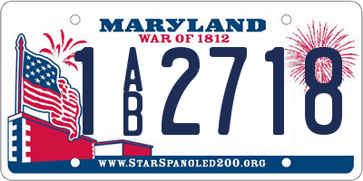 MD license plate 1AB2718