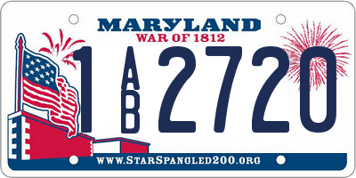 MD license plate 1AB2720