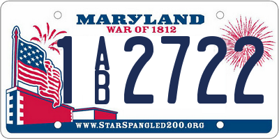 MD license plate 1AB2722