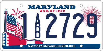 MD license plate 1AB2729