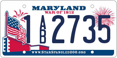 MD license plate 1AB2735