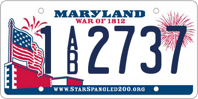 MD license plate 1AB2737