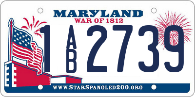 MD license plate 1AB2739