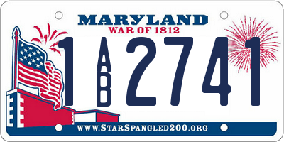 MD license plate 1AB2741