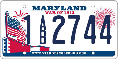 MD license plate 1AB2744