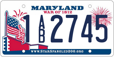 MD license plate 1AB2745