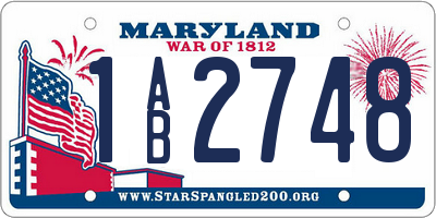 MD license plate 1AB2748