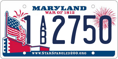 MD license plate 1AB2750