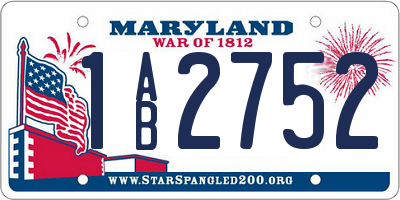 MD license plate 1AB2752