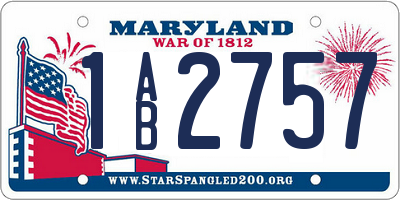 MD license plate 1AB2757