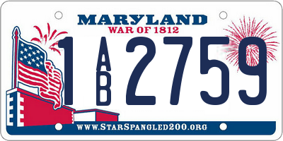 MD license plate 1AB2759