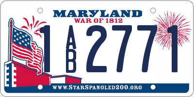 MD license plate 1AB2771