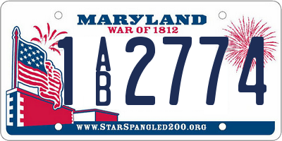 MD license plate 1AB2774