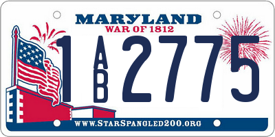 MD license plate 1AB2775