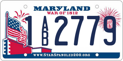 MD license plate 1AB2779