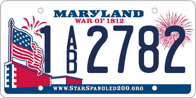 MD license plate 1AB2782