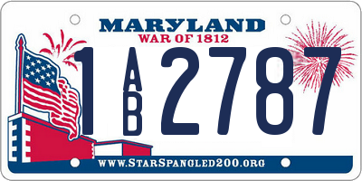 MD license plate 1AB2787