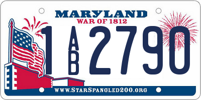 MD license plate 1AB2790