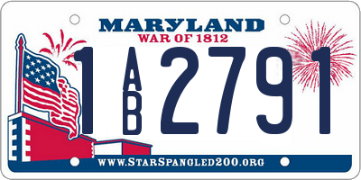 MD license plate 1AB2791