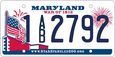 MD license plate 1AB2792