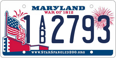 MD license plate 1AB2793