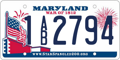 MD license plate 1AB2794