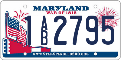 MD license plate 1AB2795