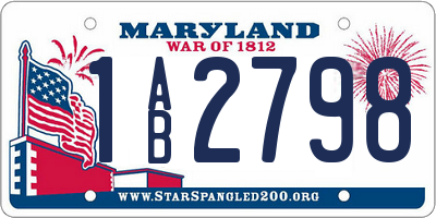 MD license plate 1AB2798