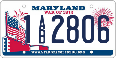 MD license plate 1AB2806