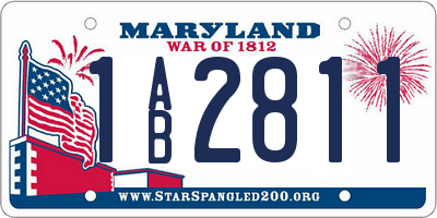 MD license plate 1AB2811