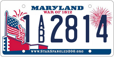 MD license plate 1AB2814