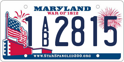 MD license plate 1AB2815