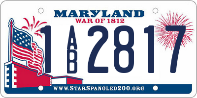 MD license plate 1AB2817