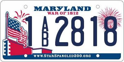 MD license plate 1AB2818